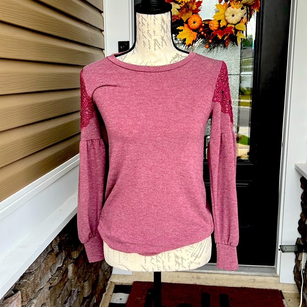 Maroon, long sleeve tunic